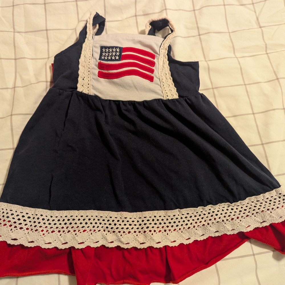 Patriotic Dress with Flag Design